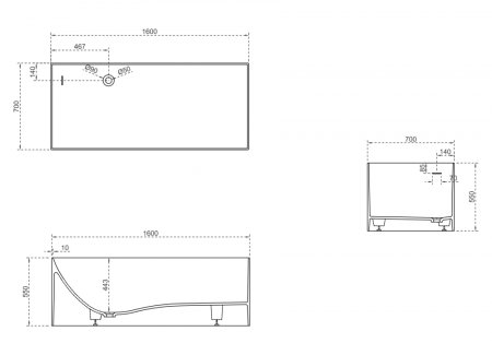 Ванна из искусственного камня ABBER Stein AS9640-1.6 белая матовая 