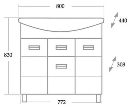 Тумба с раковиной Onika Балтика 80.14 