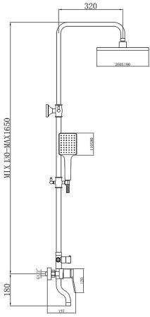 Душевая система Bronze de Luxe Element EL77/1GB Золото матовое Черный матовый 