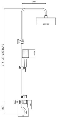 Душевая система Bronze de Luxe Element EL77/1GB Золото матовое Черный матовый 