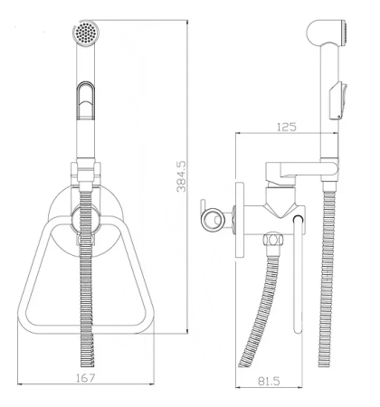 Гигиенический душ со смесителем Rossinka X25-55 Хром 
