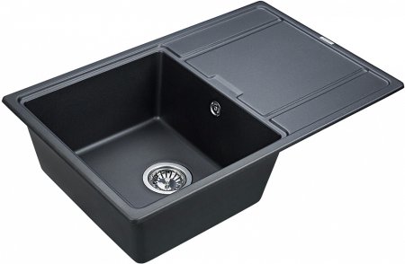 Мойка кухонная Paulmark Flugen PM217850-BLM черный металлик 