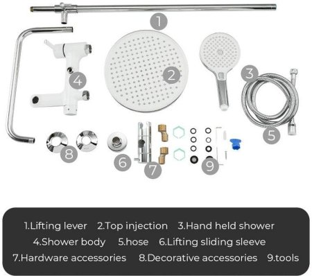 Душевая система Gappo G03-8 G2403-8 Белая Хром 