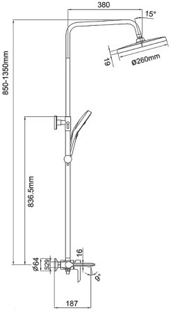 Душевая система Gappo G03-8 G2403-8 Белая Хром 