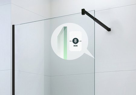 Душевая перегородка Berges Sky Black 90х200 064009 профиль Черный матовый стекло прозрачное 