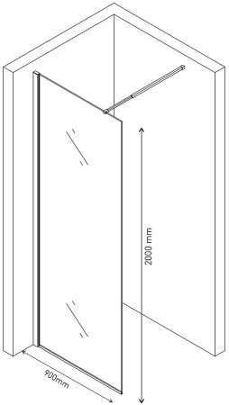 Душевая перегородка Berges Sky Black 90х200 064009 профиль Черный матовый стекло прозрачное 