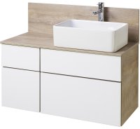 Тумба под раковину Aquaton Мишель 100 1A244101MIX40 подвесная Дуб эндгрейн Белая