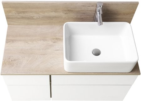 Тумба под раковину Aquaton Мишель 100 1A244101MIX40 подвесная Дуб эндгрейн Белая 
