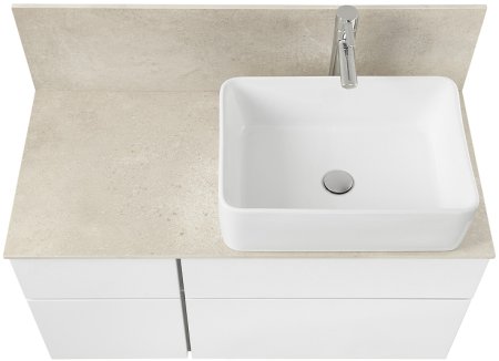 Тумба под раковину Aquaton Мишель 100 1A244101MIX40 подвесная Дуб эндгрейн Белая 