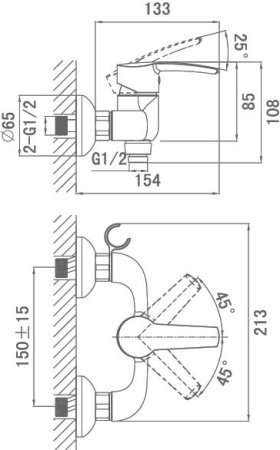 Смеситель D&K Valerius Rhein DA1363101 для душа 