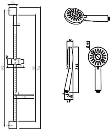 Стойка для душа ViEiR VR031 Хром 