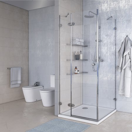 Душевой уголок Aquaton Lax SQR 100x100 L 1AX019SSXX000 профиль Хром стекло прозрачное 