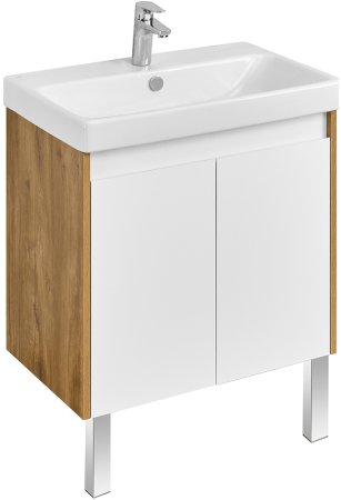 Тумба под раковину Aquaton Сканди Doors 70 1A278901SDZ90 Белый глянец Дуб рустикальный 