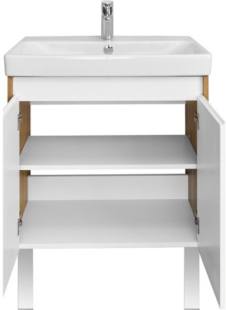 Тумба под раковину Aquaton Сканди Doors 70 1A278901SDZ90 Белый глянец Дуб рустикальный 