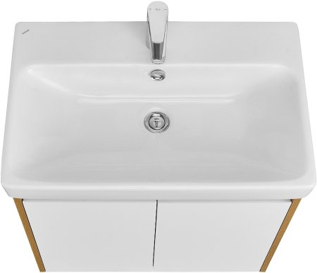 Тумба под раковину Aquaton Сканди Doors 70 1A278901SDZ90 Белый глянец Дуб рустикальный 