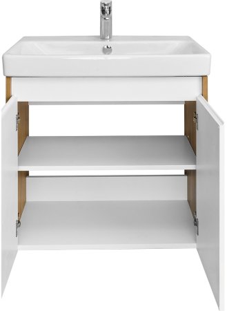 Тумба под раковину Aquaton Сканди Doors 70 1A278901SDZ90 Белый глянец Дуб рустикальный 