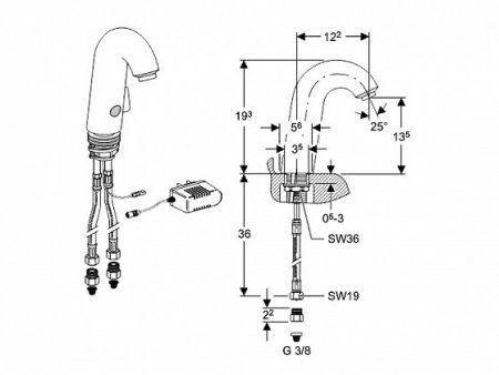 Смеситель для раковины Geberit HyTronic 60 115.722.21.1 