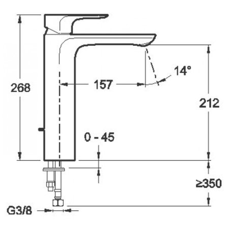Смеситель для накладной раковины Jacob Delafon Aleo E72299-4-CP 