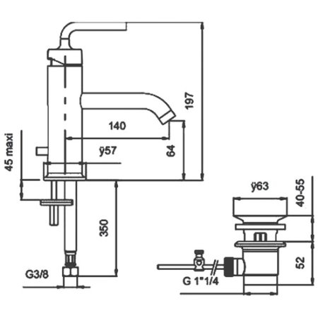 Смеситель для раковины Jacob Delafon Purist E14402-4A-CP 