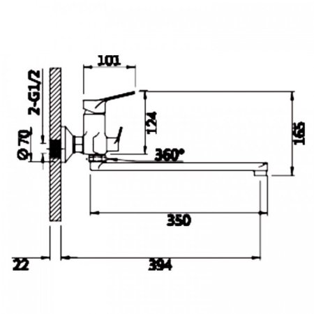 Cмеситель для ванны ViEiR V023541 Хром 