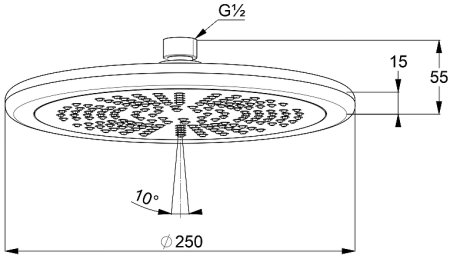 Верхний душ Kludi Freshline 6751105-00 Хром 