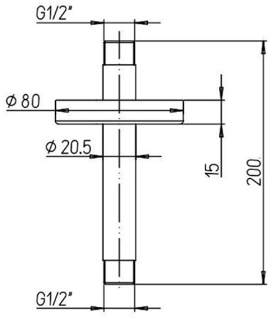 Кронштейн для верхнего душа Paini 50PZ744T620BI Черный матовый 