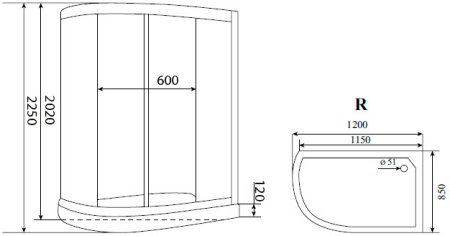 Душевая кабина Timo Comfort T-8802 P R F 