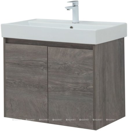 Тумба с раковиной Aquanet Nova Lite 75 дуб рошелье (2 дверцы) 