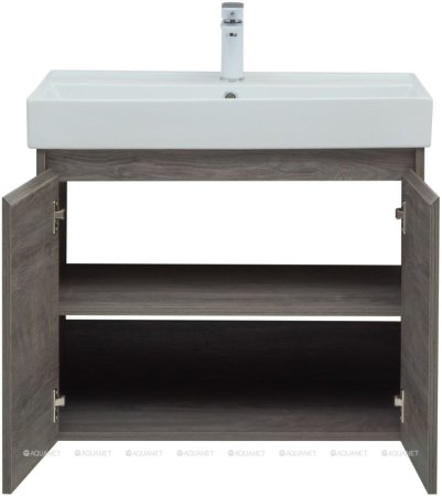 Тумба с раковиной Aquanet Nova Lite 75 дуб рошелье (2 дверцы) 