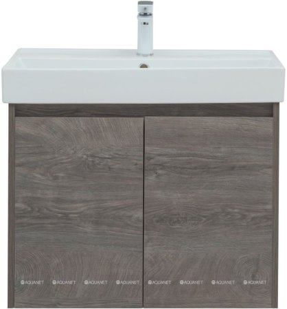 Тумба с раковиной Aquanet Nova Lite 75 дуб рошелье (2 дверцы) 