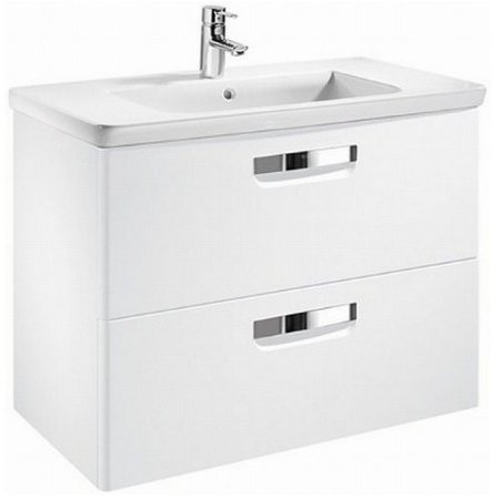 Тумба под раковину Roca The Gap 80 ZRU9302877 подвесная Белая глянцевая 