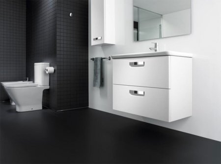 Тумба под раковину Roca The Gap 80 ZRU9302877 подвесная Белая глянцевая 