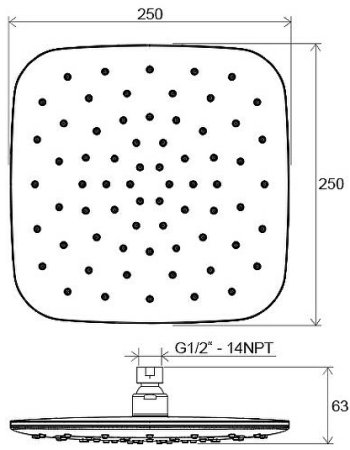 Верхний душ Ravak ABS 983.10 X07P347 Хром Белый 