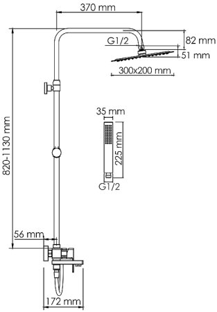 Душевая система WasserKRAFT A177.069.103.087.CH Хром 
