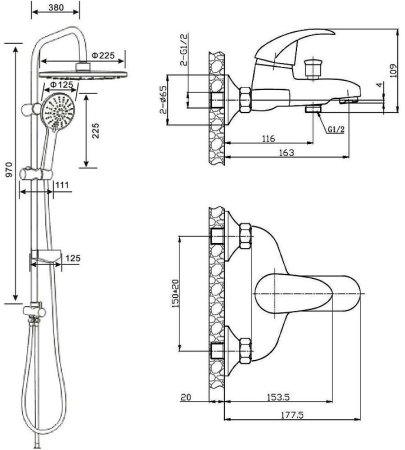 Душевая система Agger Breeze A0893500 Хром 