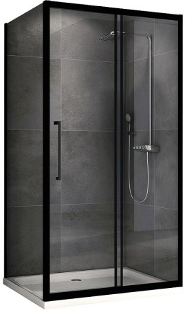 Душевой уголок Abber Schwarzer Diamant 110х80 AG30110BH-S80B профиль Черный стекло прозрачное 