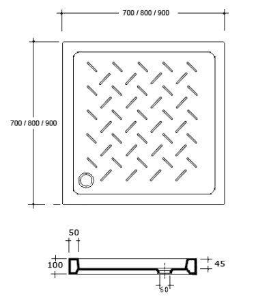 Поддон для душа RGW Ceramics CR-099 90х90х10 