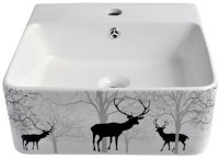 Раковина чаша Bronze de Luxe Black Deer 1060BD, белый