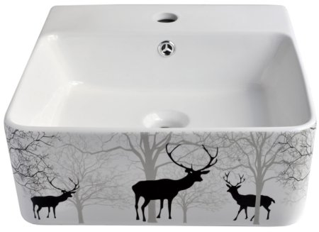 Раковина чаша Bronze de Luxe Black Deer 1060BD, белый 