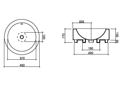 Рукомойник Disegno Ceramica Magritte PT04545001 