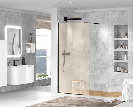 Душевая перегородка Cezares Liberta-L-1-110-BR-NERO 
