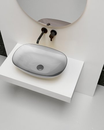 Раковина-чаша Abber Kristall 54 AT2809Perle прозрачная 