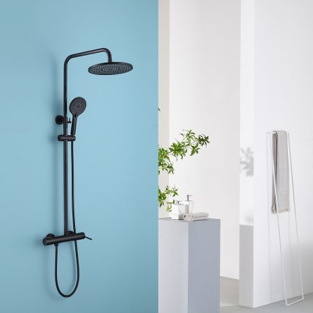 Душевая система Abber Emotion AF8816B Черная матовая 