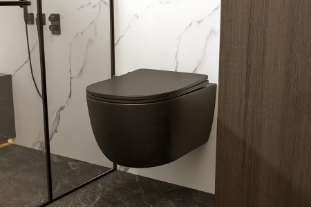 Унитаз Abber Bequem AC1104MB подвесной Черный матовый с сиденьем Микролифт 