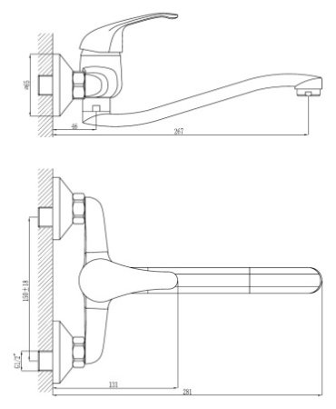 Смеситель для кухни Rossinka A35-24 Хром 