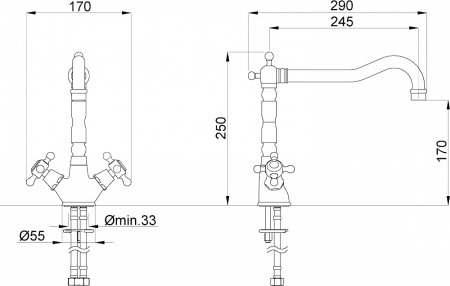 Смеситель для кухонной мойки Migliore Revival ML.CUC-451.DO золото 
