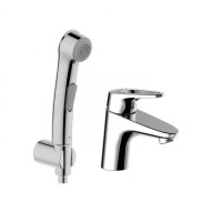 Смеситель для раковины с гигиеническим душем Bravat Drop-D F148162C-1, хром