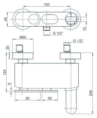Смеситель Cezares Butterfly VM 04 для ванны с душем 