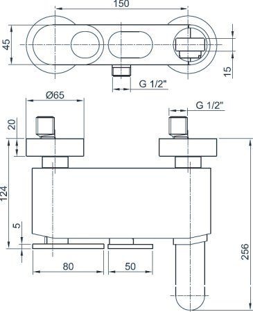 Смеситель Cezares Butterfly VM 04 для ванны с душем 