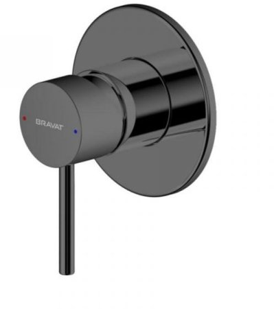 Смеситель для душа встраиваемый на 1 потока Bravat Arc PB86061BW-A1-ENG, черный 